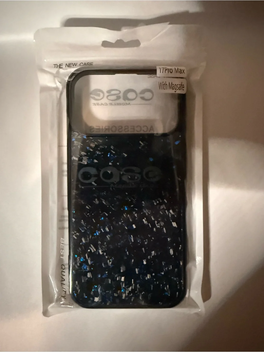 iPhone 17 Pro Max Black Blue Glitter MagSafe Phone Case New